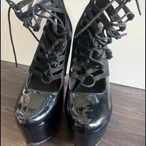 Black high platform heels (size 10)